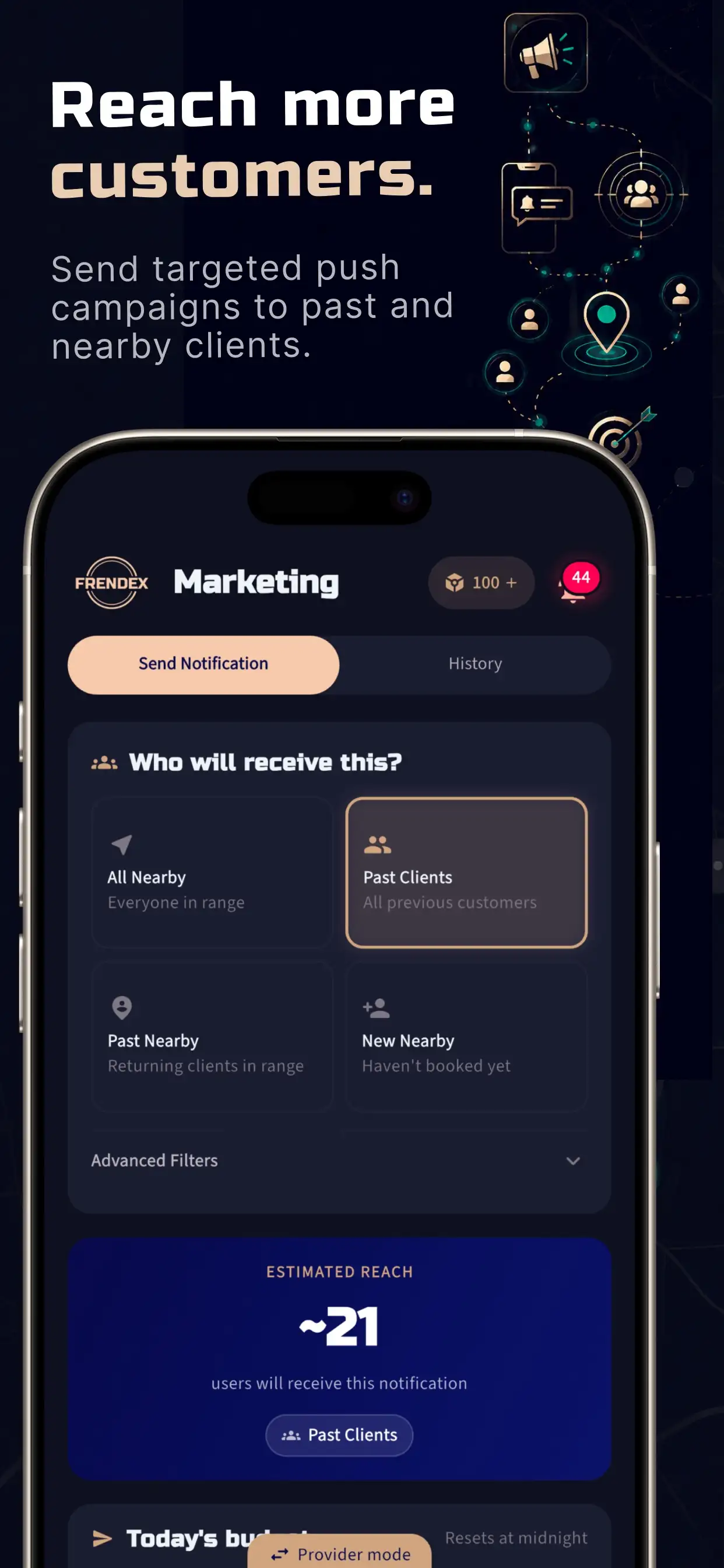 Targeted push marketing campaigns