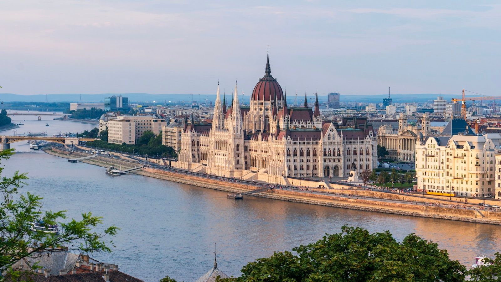 The Hungarian Parliament and the Danube riverfront in Budapest