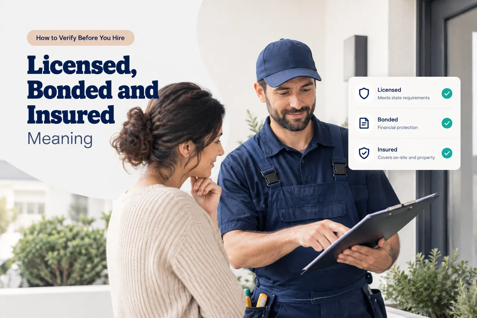 Checklist for verifying a contractor