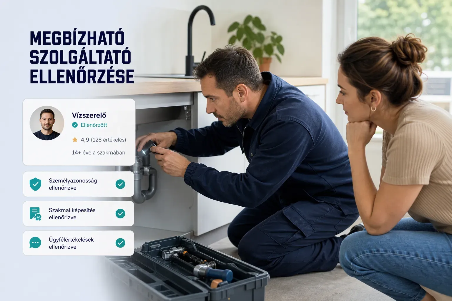 Megbízható online szolgáltatások ellenőrzésének lépéseit bemutató illusztráció felhasználói adatvédelemmel