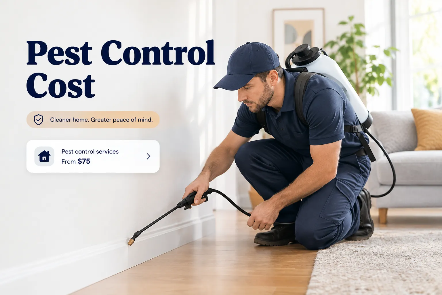 Technician inspecting a home for pests, illustrating factors that influence pest control cost