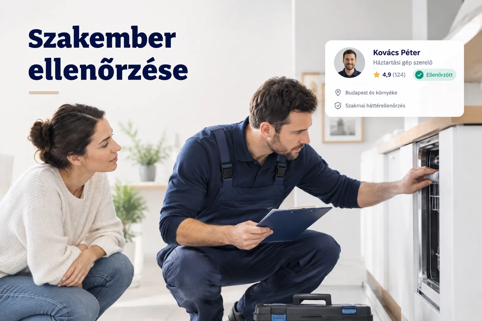 Szakember ellenőrzése munkavégzés közben szakmai eszközökkel és dokumentációval